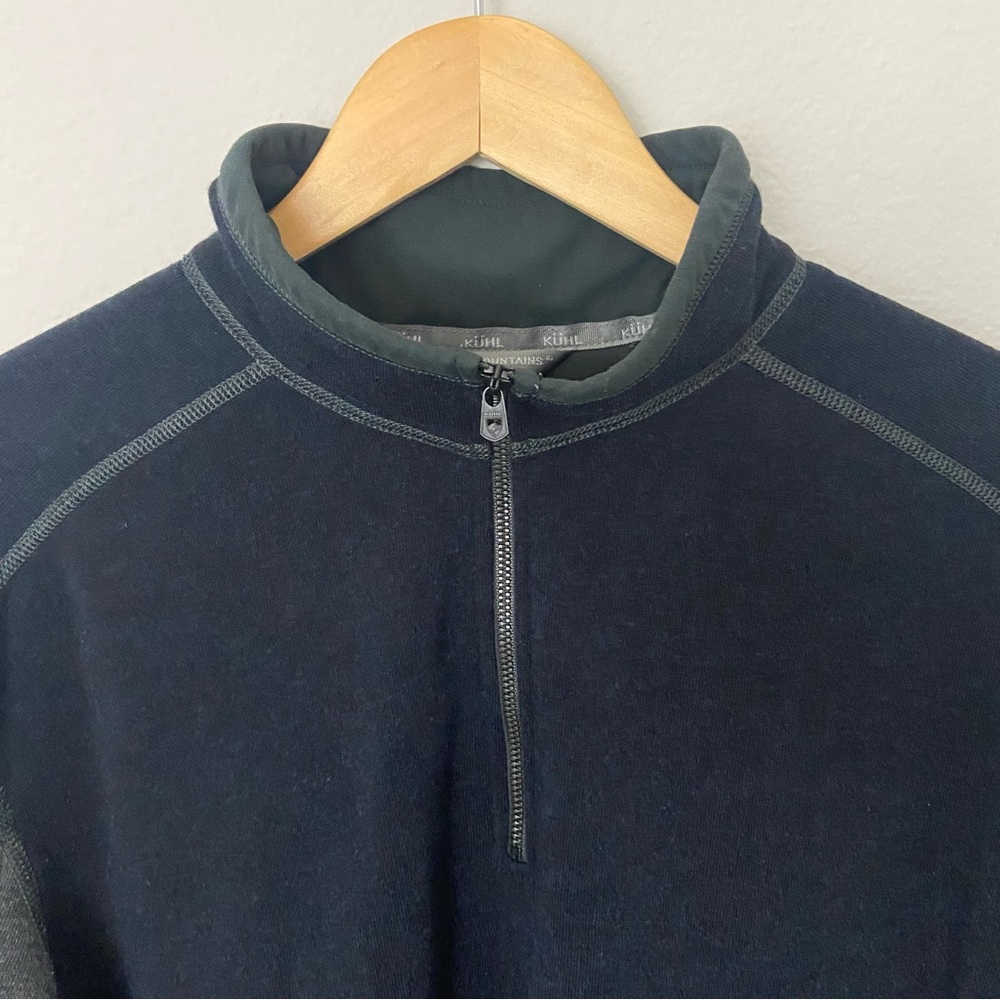 Kuhl Revel 1/4 Zip Pullover Fleece Jacket Mens Black Grey XL Performance - Picture 5 of 11
